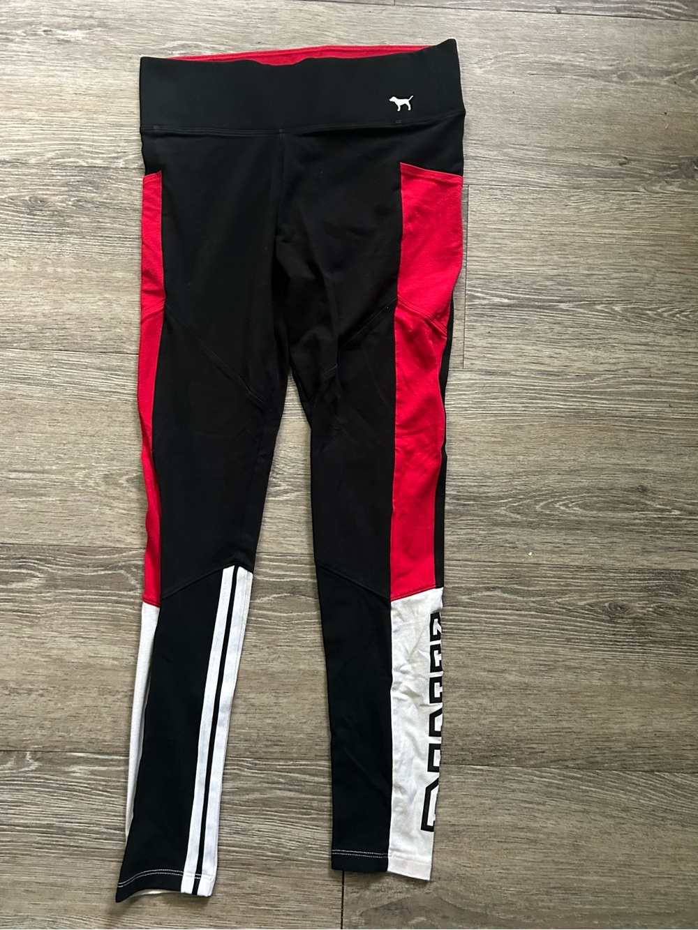 PINK Victoria's Secret Black, Red & White Athletic Leggings